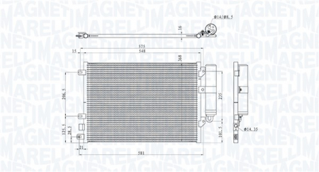 Radiator AC condensator cu uscator potrivit DACIA LOGAN, LOGAN EXPRESS, LOGAN MCV, SANDERO; RENAULT CLIO II, LOGAN I, THALIA I, THALIA II 1.0ALK/1.4/1.6 09.98- [1]