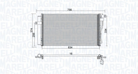 Radiator AC condensator cu uscator potrivit HYUNDAI ACCENT II, ACCENT III 1.4/1.6 12.02-11.10