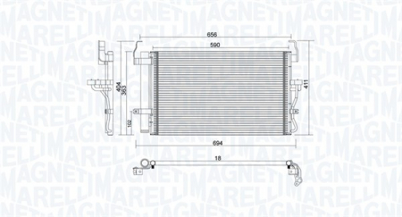 Radiator clima Ac - Radiator AC condensator cu uscator potrivit HYUNDAI COUPE II, ELANTRA III 1.6-2.7 2000-2009