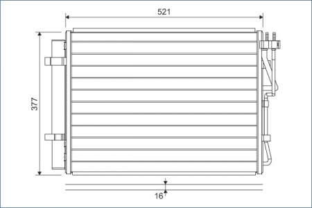 Radiator AC condensator cu uscator potrivit HYUNDAI IX20; KIA VENGA 1.4D/1.6/1.6D 02.10-