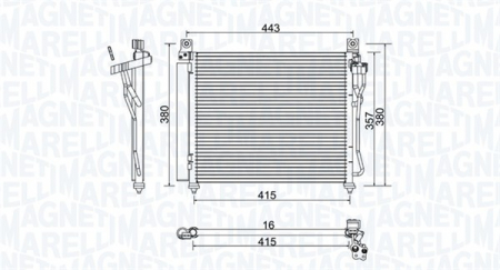 Radiator AC condensator cu uscator potrivit KIA PICANTO I 1.0/1.1/1.1D 04.04-09.11