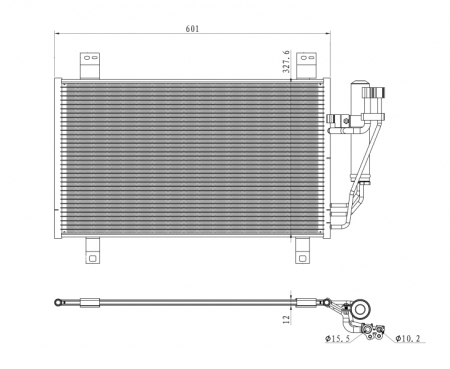 Radiator AC condensator cu uscator potrivit MAZDA 2, CX-3 1.5/1.5H/2.0 dupa 2014 [2]