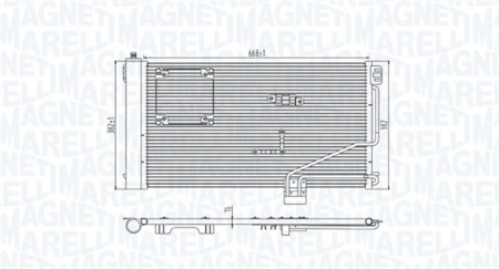 Radiator AC condensator cu uscator potrivit MERCEDES C (CL203), C T-MODEL (S203), C (W203), CLK (C209), SL (R230) 2.2D-5.4 05.00-01.12