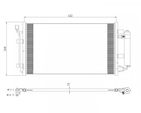 Radiator clima Ac - Radiator AC condensator cu uscator potrivit NISSAN LEAF Electric dupa 2010