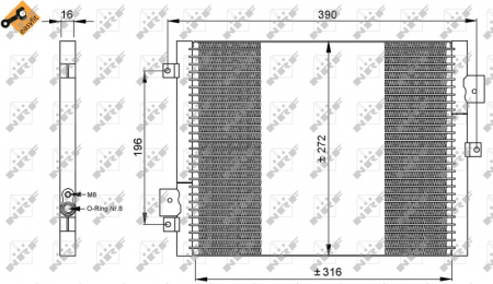 Radiator AC condensator Porsche 911 (04 -) 3.6i-3.8i / Boxster (04 -) 2.7i-3.2i / Cayman (05 -) [0]