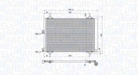 Radiator AC condensator potrivit CITROEN BERLINGO, BERLINGO/MINIVAN, XSARA PICASSO; PEUGEOT PARTNER, PARTNER/MINIVAN 1.6D 05.04-12.15 [1]