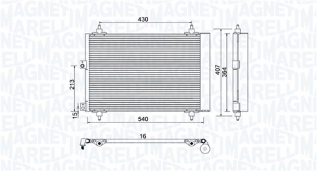 Climatizare - Radiator AC condensator potrivit CITROEN BERLINGO, BERLINGO/MINIVAN, XSARA PICASSO; PEUGEOT PARTNER, PARTNER/MINIVAN 1.6D 05.04-12.15