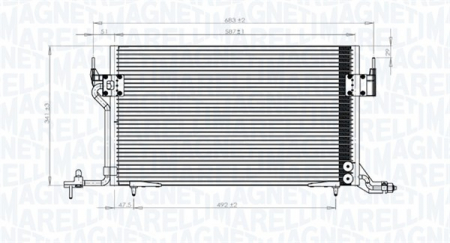 Climatizare - Radiator AC condensator potrivit CITROEN BERLINGO, BERLINGO/MINIVAN, XSARA, ZX; PEUGEOT 306, PARTNER, PARTNER/MINIVAN 1.1-2.0 03.91-12.15