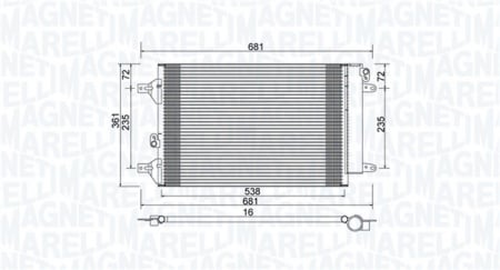 Radiator AC condensator potrivit FORD GALAXY I; SEAT ALHAMBRA; VW SHARAN 1.8-2.8 03.95-03.10 [0]