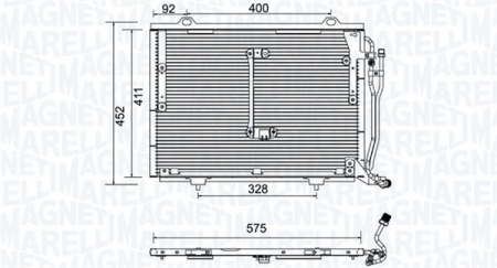 Radiator AC condensator potrivit MERCEDES C T-MODEL (S202), C (W202), E (W210) 2.0-2.5D 10.95-03.02