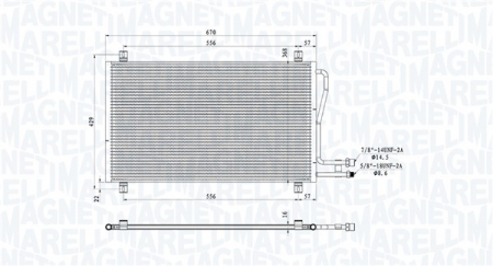 Radiator AC condensator potrivit MERCEDES SPRINTER 2-T (B901, B902), SPRINTER 3-T (B903), SPRINTER 4-T (B904), SPRINTER 5-T (B905) 2.1D-2.9D 1995-2006 [1]