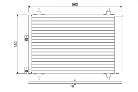 Condensatoare - Radiator AC potrivit CITROEN BERLINGO, XSARA PICASSO; PEUGEOT PARTNER, PARTNER ORIGIN 1.6D dupa 2004