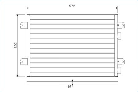 Radiator AC potrivit DACIA LOGAN, LOGAN EXPRESS, LOGAN MCV, SANDERO; RENAULT LOGAN I, MEGANE I, MEGANE I CLASSIC, MEGANE I COACH, SANDERO/STEPWAY I, SCENIC I 1.4-2.0 dupa 1996 [1]
