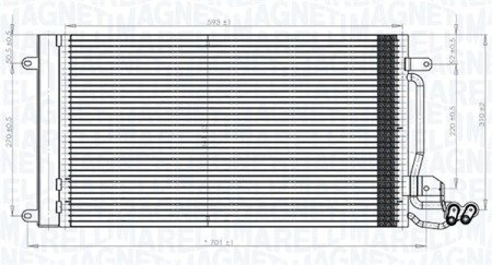 Climatizare - Radiator AC (uscator) potrivit AUDI A1, A4 B6, A6 C5, ALLROAD C5; SEAT IBIZA IV, IBIZA IV SC, IBIZA IV ST, TOLEDO IV; SKODA FABIA II, FABIA II PRAKTIK, FABIA III 1.0-4.2 2000-2022