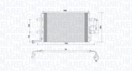 Condensatoare - Radiator AC (uscator) potrivit AUDI A3, TT; PEUGEOT 306; SEAT LEON, TOLEDO II; SKODA OCTAVIA I; SUBARU LEGACY III; VW BORA, BORA I, GOLF IV, NEW BEETLE 1.4-3.2 1996-2013