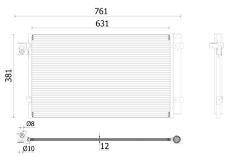 Radiator AC (uscator) potrivit BMW 5 (G30, F90), 5 (G31), 7 (G11, G12) 3.0/3.0D dupa 2016 [1]