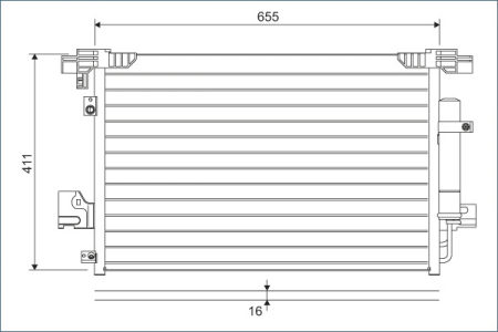 Radiator AC (uscator) potrivit CITROEN C4 AIRCROSS, C-CROSSER, C-CROSSER ENTERPRISE; MITSUBISHI ASX, LANCER VIII, OUTLANDER II; PEUGEOT 4007, 4008 1.5-3.0 dupa 2006 [1]