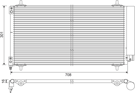 Condensatoare - Radiator AC (uscator) potrivit CITROEN C5 II, C5 III, C6; PEUGEOT 407, 607 1.6D-3.0 dupa 2004