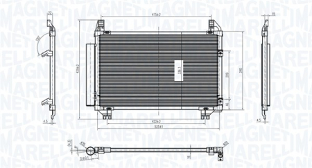 Condensatoare - Radiator AC (uscator) potrivit DAIHATSU CHARADE VIII; TOYOTA YARIS 1.0-1.33 dupa 2005