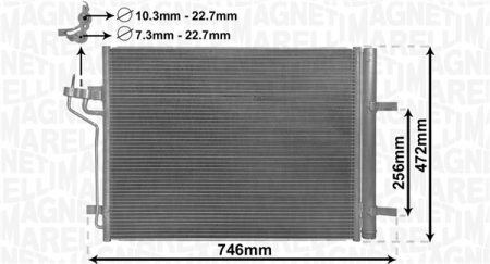 Condensatoare - Radiator AC (uscator) potrivit FORD FOCUS III, KUGA II, TOURNEO CONNECT V408 NADWOZIE WIELKO, TRANSIT CONNECT V408 1.0-2.5 dupa 2012