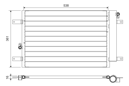 Radiator AC (uscator) potrivit FORD GALAXY I, GALAXY MK I; SEAT ALHAMBRA; VW SHARAN 1.8-2.8 1995-2010 [1]