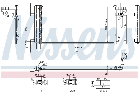 Radiator AC (uscator) potrivit HYUNDAI I30; KIA CEED, PROCEED, XCEED 1.6D/1.6DH dupa 2018 [1]
