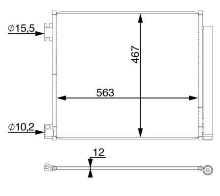 Radiator AC (uscator) potrivit NISSAN QASHQAI II, QASHQAI III, X-TRAIL, X-TRAIL III; RENAULT AUSTRAL, ESPACE V, KADJAR, KOLEOS II 1.2-2.0D dupa 2013 [1]