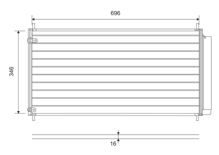 Condensatoare - Radiator AC (uscator) potrivit TOYOTA AURIS, COROLLA, VERSO 1.6-2.2D 2006-2018