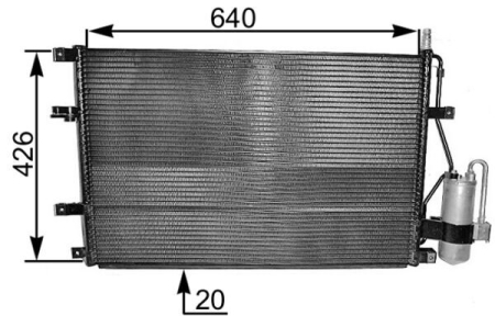 Radiator AC (uscator) potrivit VOLVO 850, C70 I, S60 I, S70, S80 I, V70 I, V70 II, XC70 I 2.0-3.0 1991-2010 [1]