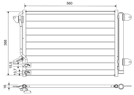 Radiator AC (uscator) potrivit VW BEETLE, JETTA IV 1.2-2.5 2010-2019 [1]