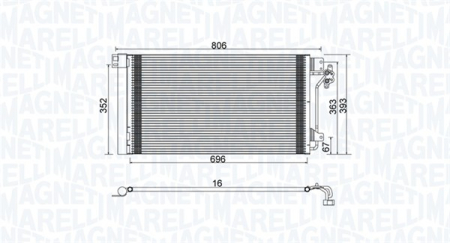 Condensatoare - Radiator AC (uscator) potrivit VW CALIFORNIA T5 CAMPER, MULTIVAN T5, TRANSPORTER T5 1.9D-3.2 2003-2015