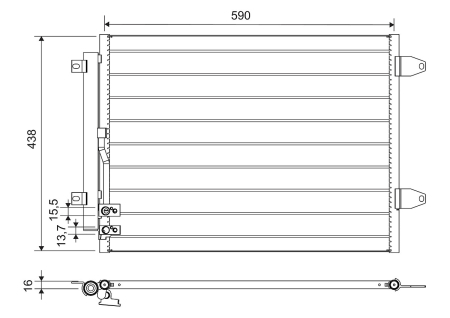 Radiator AC (uscator) potrivit VW CC B7, PASSAT ALLTRACK B7, PASSAT B6, PASSAT B7 1.6-2.0D 2005-2016 [1]