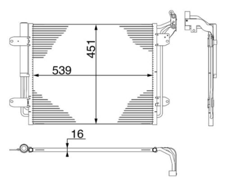 Radiator AC (uscator) potrivit VW TIGUAN 1.4/2.0D 2010-2018 [2]