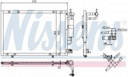 Radiator clima Ac - Radiator aer conditionat AC cu uscator potrivit FORD FIESTA VI 1.25-1.6 dupa 2008