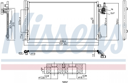 Radiator clima Ac - Radiator aer conditionat AC cu uscator potrivit JAGUAR E-PACE 2.0/2.0D dupa 2017