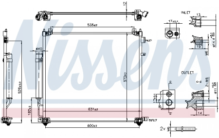Radiator clima Ac - Radiator aer conditionat AC cu uscator potrivit LAND ROVER DEFENDER, DISCOVERY V RANGE ROVER IV RANGE ROVER SPORT II 2.0/2.0D/2.0H dupa 2016
