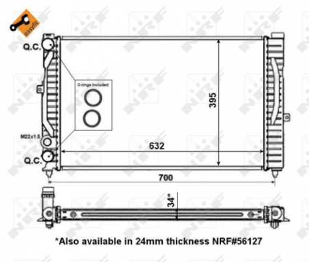 Radiator apa - Radiator apa racire motor potrivit AUDI A4, A6; SKODA SUPERB I; VW PASSAT 1.6-2.3 1994-2008