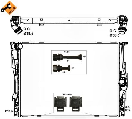 Piese Auto - Radiator apa racire motor  BMW Seria 1 (E81), 1 (E82), 1 (E87), 1 (E88), 3 (E90), 3 (E91), 3 (E92), 3 (E93), X1 (E84), Z4 (E89) 1.6-3.0 intre 2004-2013