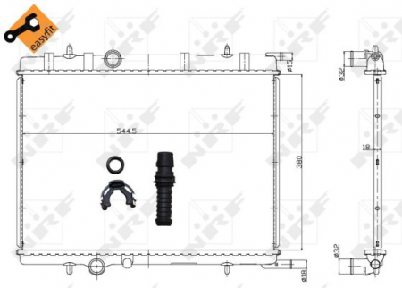 Racire - Radiator apa racire motor  CITROEN BERLINGO, C4, C4 I, XSARA; PEUGEOT 307, 307 CC, 307 SW, 308 I, 308 SW I, PARTNER, PARTNER TEPEE, PARTNERSPACE 1.1 dupa 1996