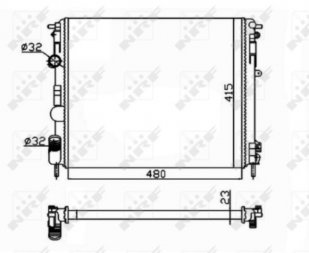 Radiator apa - Radiator apa racire motor potrivit DACIA LOGAN, LOGAN EXPRESS, LOGAN MCV, SANDERO; NISSAN KUBISTAR; RENAULT CLIO II, KANGOO, KANGOO EXPRESS, LOGAN I, THALIA I, THALIA II 1.2-1.9D dupa 1997