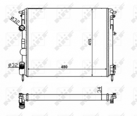 Radiator apa - Radiator apa racire motor potrivit DACIA LOGAN, LOGAN EXPRESS, LOGAN MCV, SANDERO, SOLENZA; RENAULT CLIO II, KANGOO, KANGOO EXPRESS, LOGAN I, THALIA I, THALIA II 1.2-1.9D dupa 1997