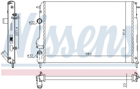 Racire - Radiator apa racire motor DACIA LOGAN, LOGAN MCV; RENAULT LOGAN I, MEGANE I, MEGANE I CLASSIC, MEGANE I COACH 1.5D/1.6/1.9D dupa 1999