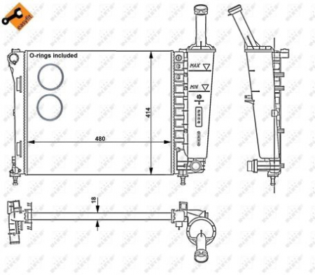 Radiator apa - Radiator apa racire motor potrivit FIAT 500, 500 C; FORD KA 1.2/1.2LPG dupa 2007