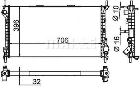 Piese Auto - Radiator apa racire motor FORD TOURNEO CONNECT, TRANSIT CONNECT 1.8/1.8D intre 2002-2013