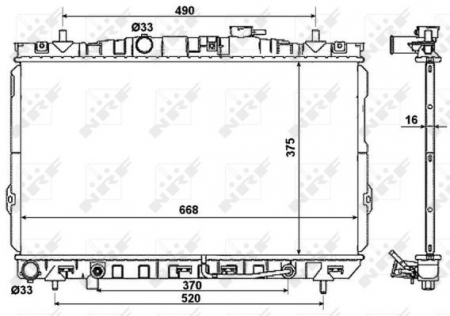 Radiator apa - Radiator apa racire motor potrivit HYUNDAI COUPE, ELANTRA, TIBURON 1.6-2.7 1996-2009