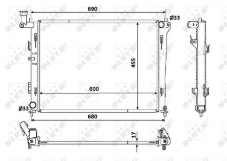 Radiator apa - Radiator apa racire motor potrivit HYUNDAI ELANTRA, I30 1.4/1.6/2.0 2006-2012