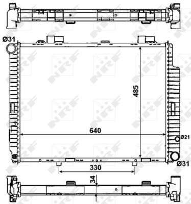 Radiator apa - Radiator apa racire motor potrivit MERCEDES E T-MODEL (S210), E (W210) 2.0/2.1D/2.2D 1997-2003