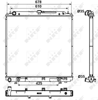Radiator apa - Radiator apa racire motor potrivit NISSAN NP300, NP300 NAVARA, PATHFINDER III 2.5D dupa 2005