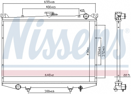 Radiator apa racire motor NISSAN PICK UP, TERRANO I 2.5D/2.7D intre 1986-1998