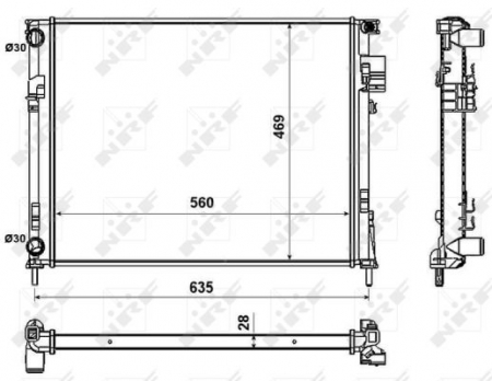 Radiator apa - Radiator apa racire motor potrivit NISSAN PRIMASTAR; OPEL VIVARO A; RENAULT TRAFIC II 1.9D/2.0/2.0D dupa 2001